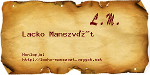 Lacko Manszvét névjegykártya
