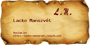 Lacko Manszvét névjegykártya